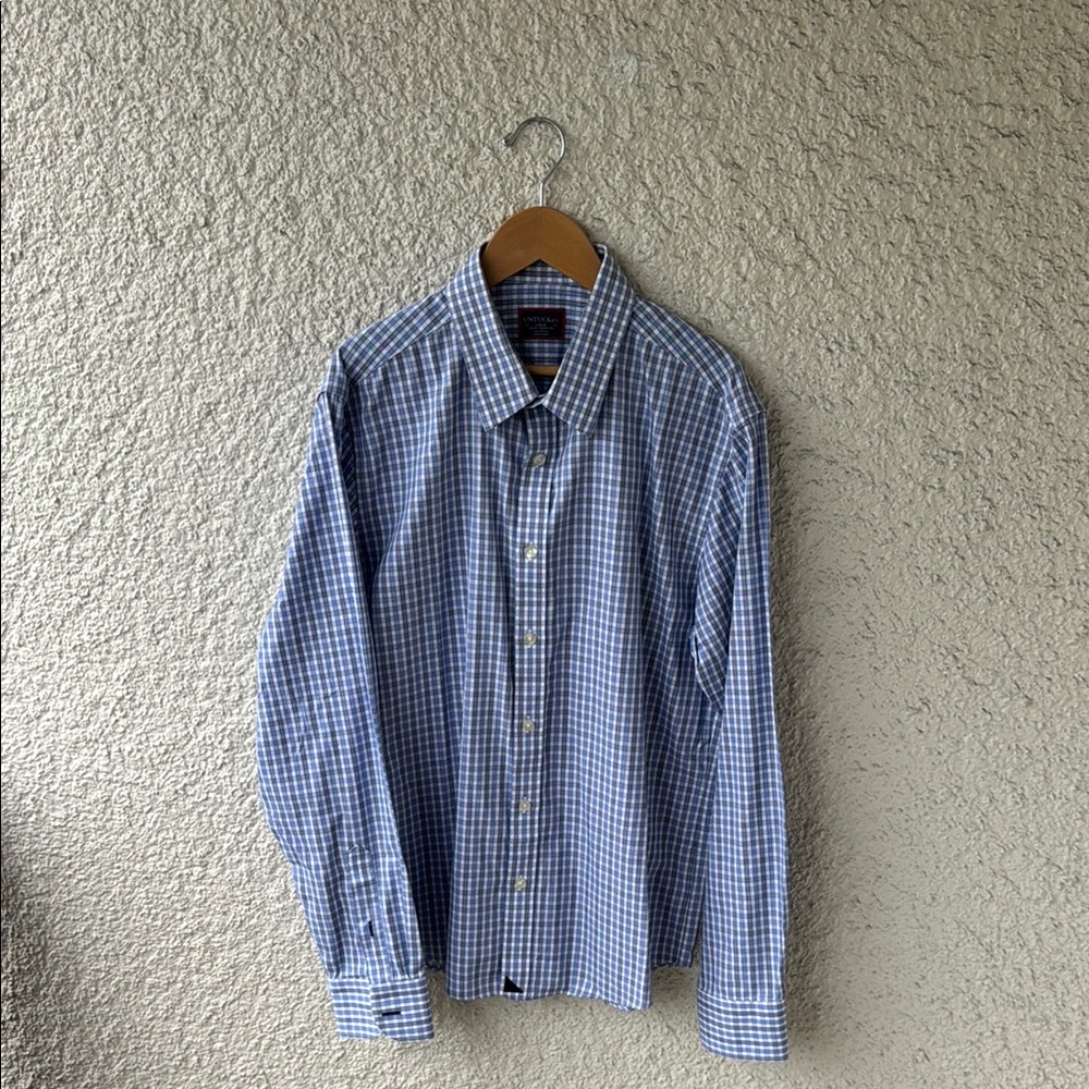 Slim Fit Blue Checkered Men's Shirt